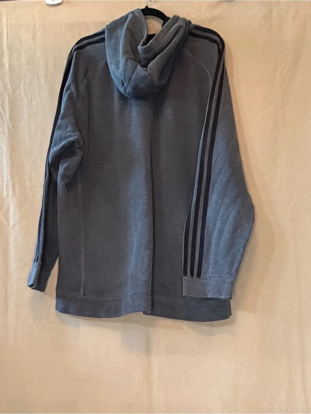 adidas Charcoal Gray Pullover Hoodie with Black Logo